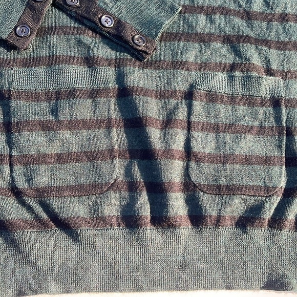 Ann Taylor Loft Green Striped Sweater - Picture 2 of 6